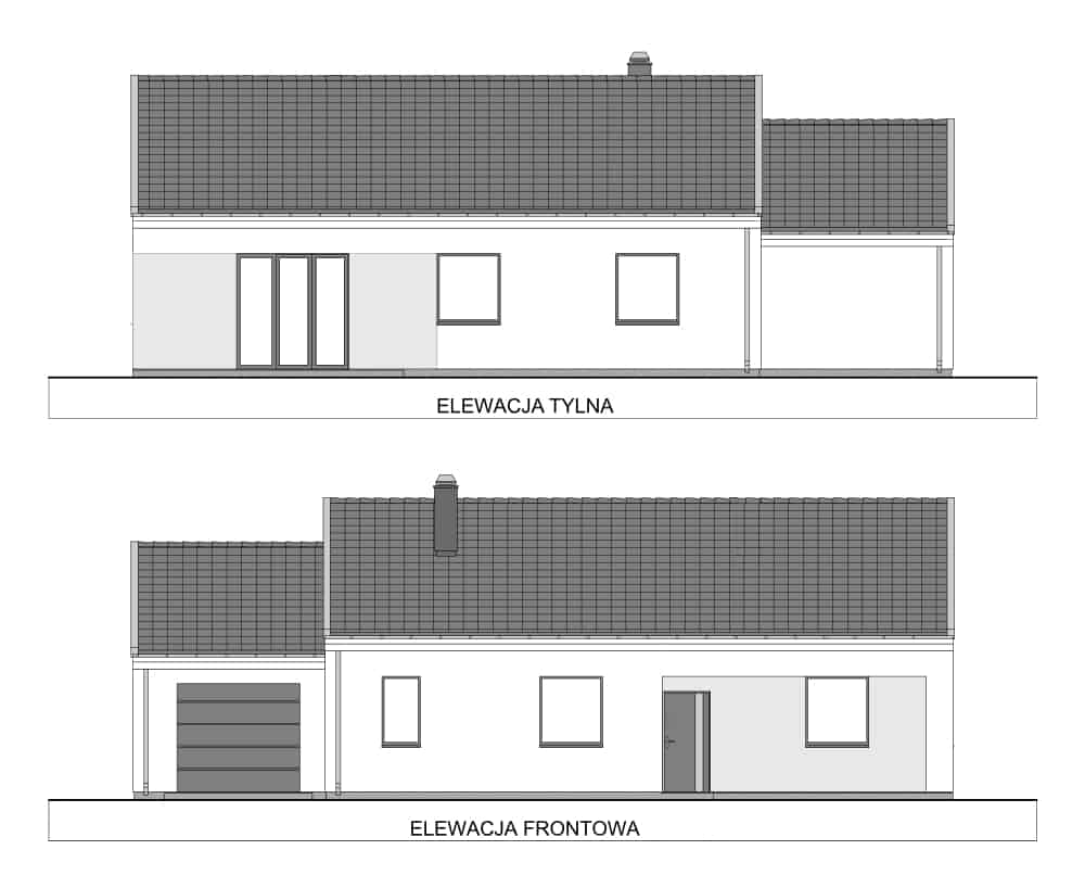 Dom w Zbrudzewie rzut elewacja 1 10