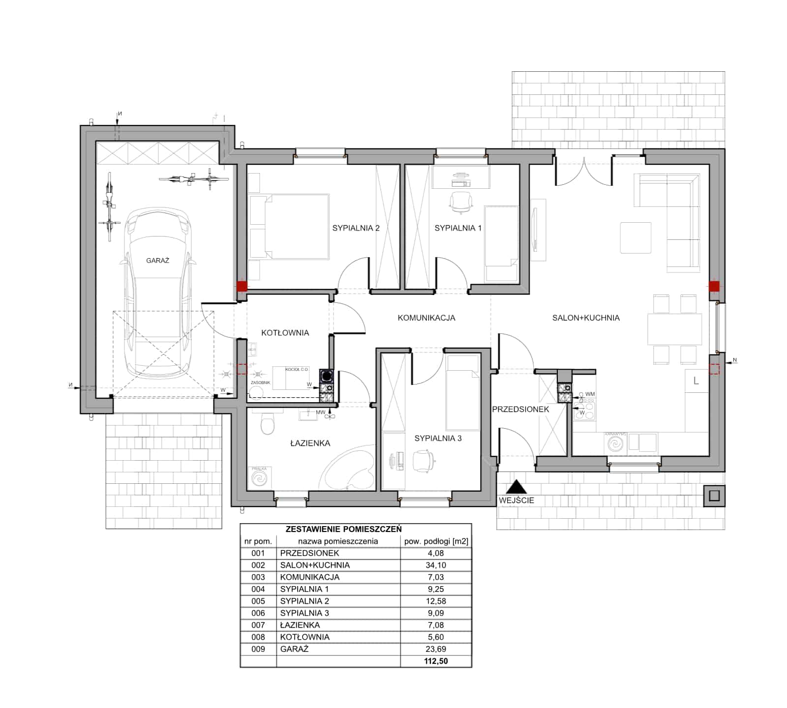 Dom w Zbrudzewie rzut parter 10 new