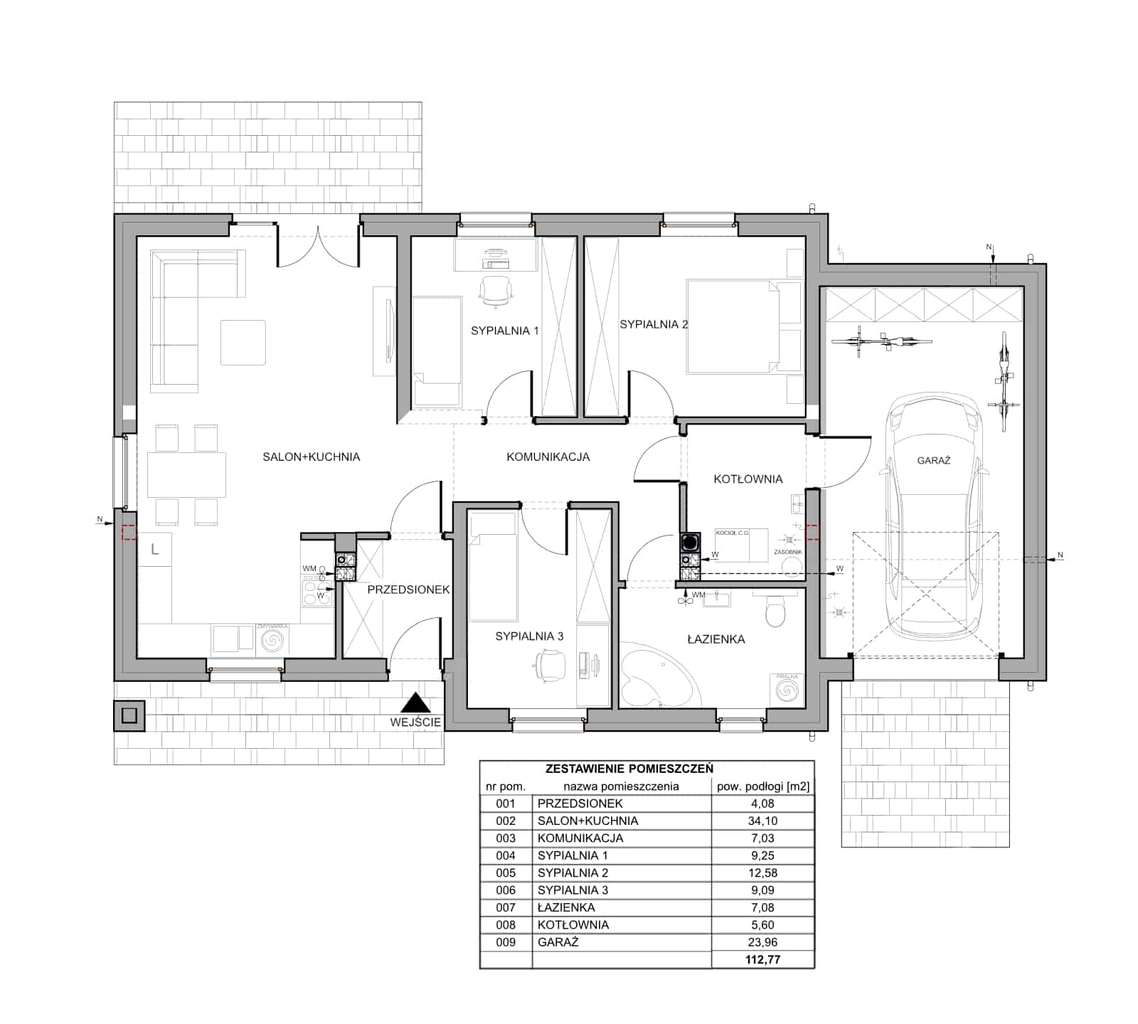 Dom w Zbrudzewie rzut parter 5-9 new